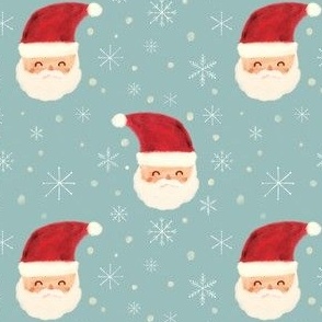 Santa Snow Cute Santa Claus Pattern 4x4