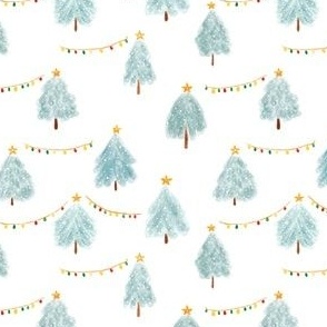 Snowy Christmas Trees 4x4