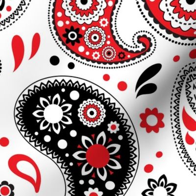 Red and Black Bandana Paisley