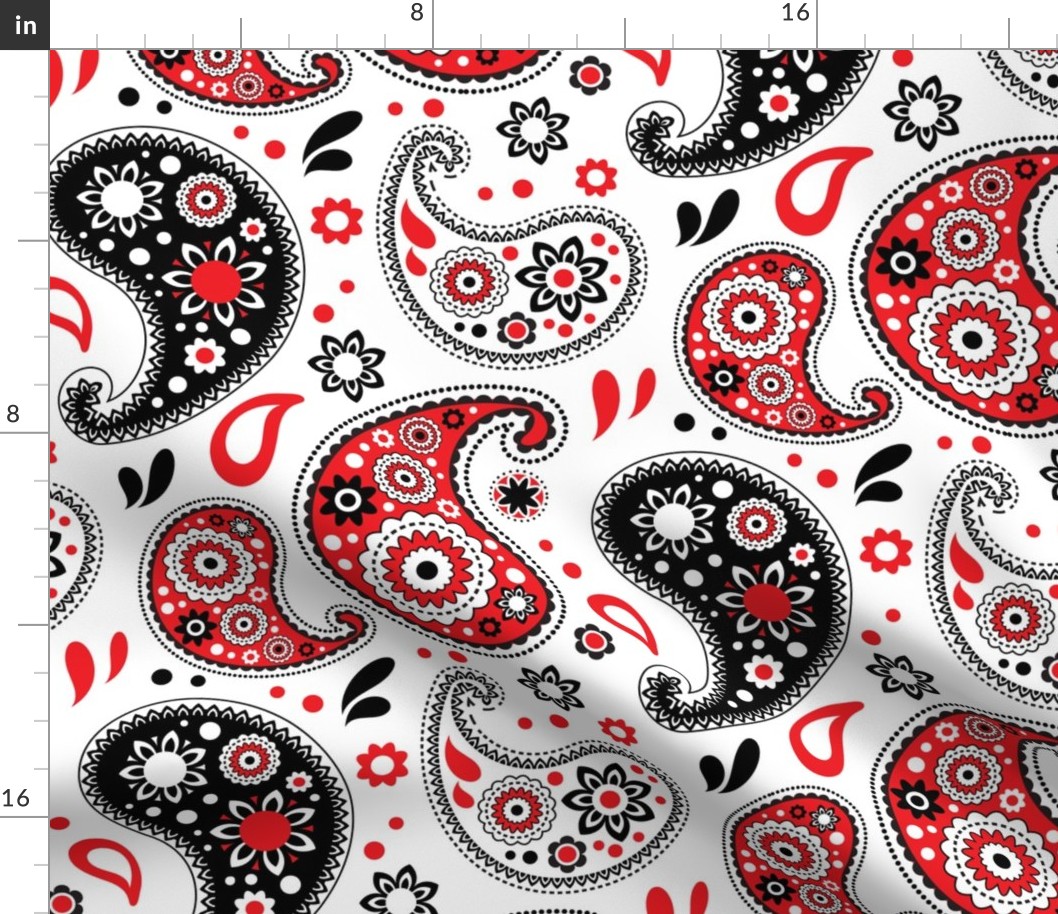 Red and Black Bandana Paisley