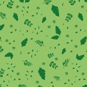 Forest Leaves pattern lime green illustration
