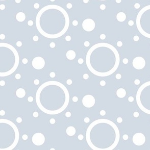 Circles in white on a gray background