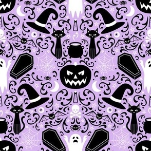 Halloween Damask (Lilac)