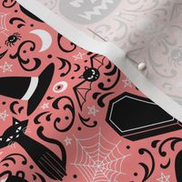 Halloween Damask (Coral)