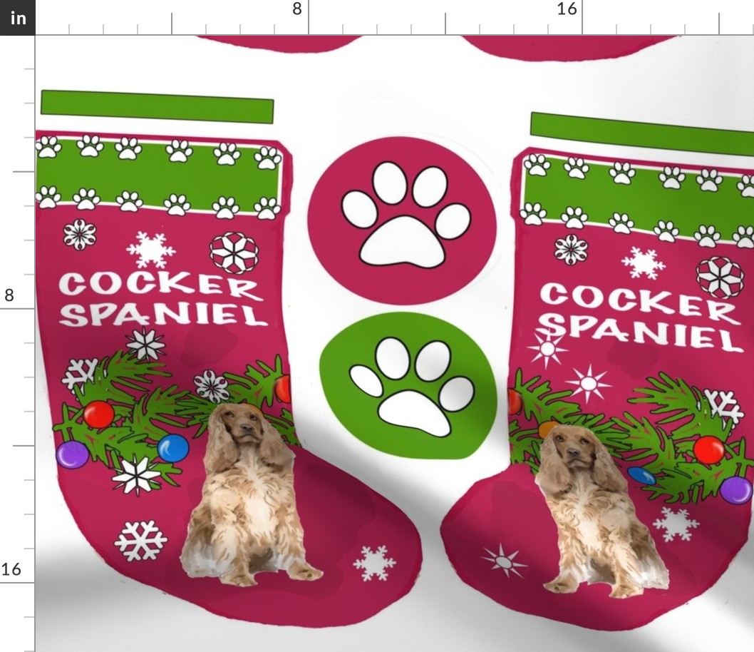 COCKER_SPANIEL_cut and sew Christmas Stocking