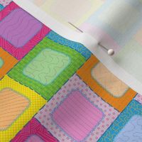 Rounded Rectangles Embroidered Quilt Squares
