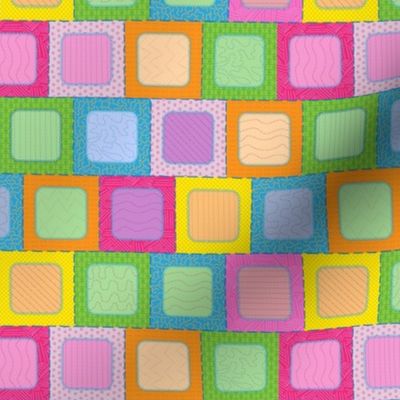 Rounded Rectangles Embroidered Quilt Squares