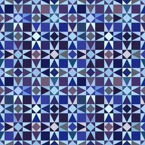 Quilt Stars - Blue and Navy