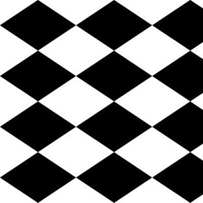 Large Harlequin Check in Black and White