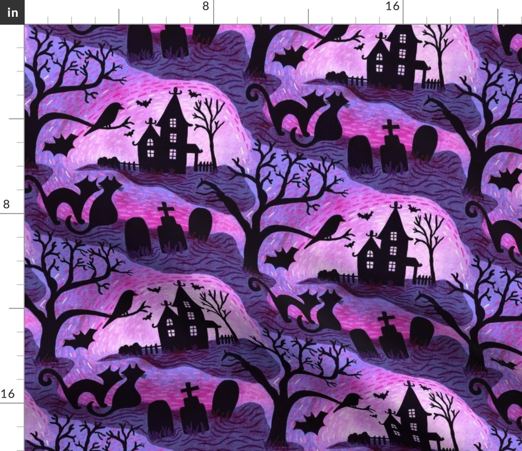 Spooky Halloween Haunts- Fandango Pastel Pink 8.5"