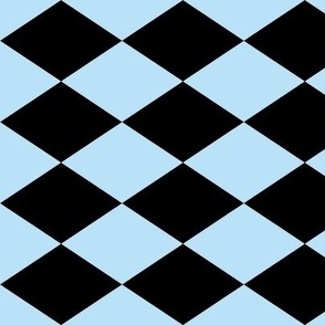 Large Harlequin Check in Light Blue