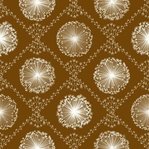 EARTHY BROWN AND OFF-WHITE DANDELION LATTICE 4 INCH