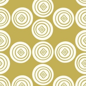 CIRCLES OLIVE YELLOW AND OFF-WHITE 2 INCH
