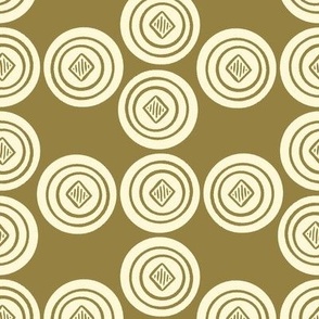 CIRCLES BRONZE YELLOW AND LIGHT PALE YELLOW 2 INCH