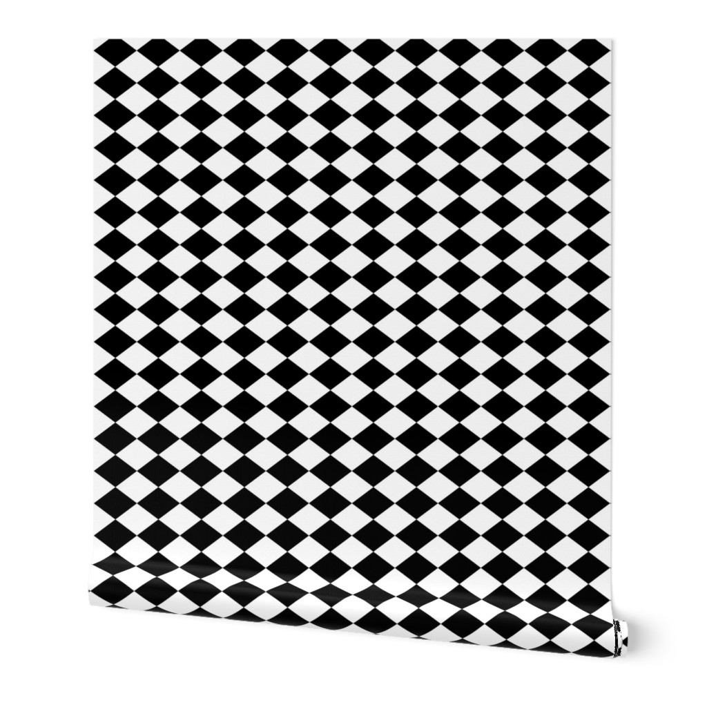 Small Harlequin Check in Black and White