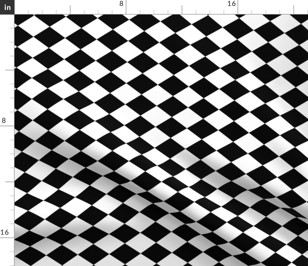 Small Harlequin Check in Black and White