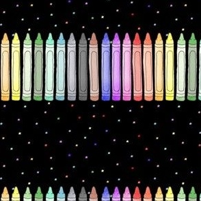 Stars with Crayon Border Black