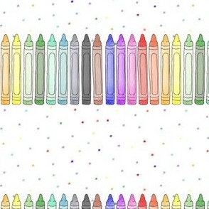 Stars with Crayon Border White