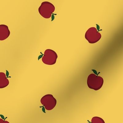 Red Apple on Yellow Medium