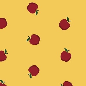 Red Apple on Yellow Medium