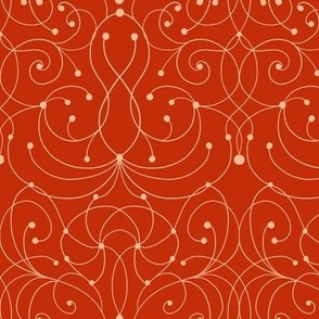 swirls on red // medium scale