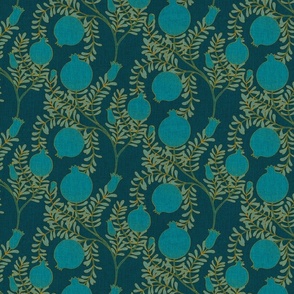 Pomegranate Branches {Kingfisher Blue} medium