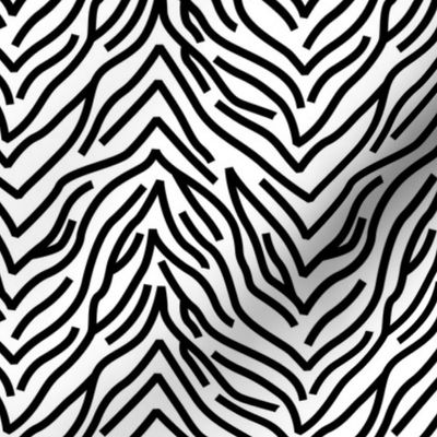 The minimalist geometric zebra  wild animal stripes abstract strokes design black and white monochrome SMALL 