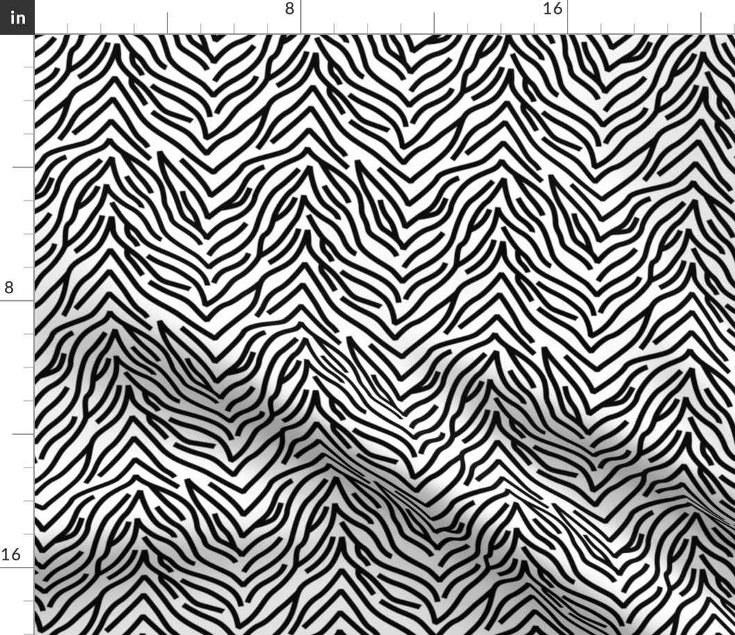 The minimalist geometric zebra  wild animal stripes abstract strokes design black and white monochrome SMALL 