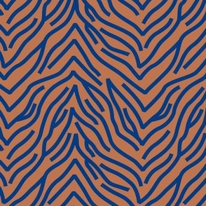 The minimalist geometric zebra  wild animal stripes abstract strokes design caramel rust navy blue