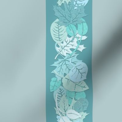 FALLING LEAF STRIPE - PAPER LEAF COLLECTION (GRAY TEAL)