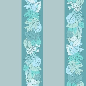 FALLING LEAF STRIPE - PAPER LEAF COLLECTION (GRAY TEAL)