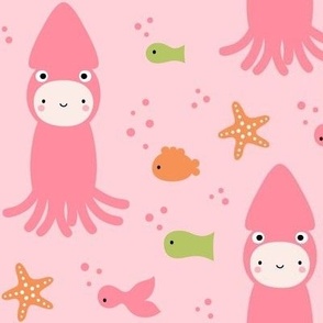 dressed like a squid pink on light pink
