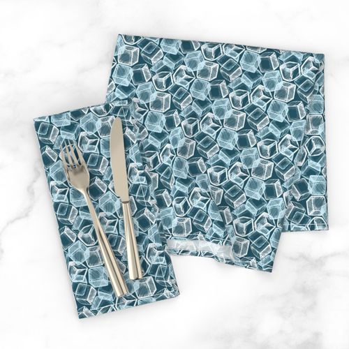 Chilly Ice Cubes - dark teal, ice blue, white 