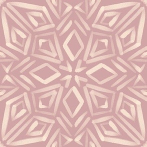 Geometric cream mandala on lilac