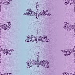 Dreamy Dragonflies on Purple by artfulfreddy