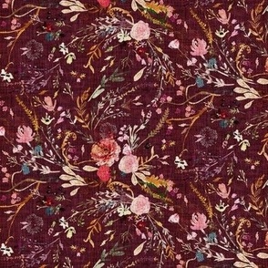 Autumn Fable Floral (claret) sml 