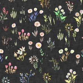 Field of Flowers (black) MED 