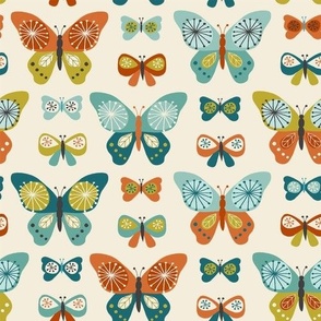 Butterflies - cream