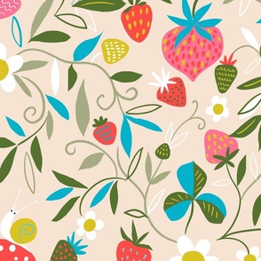 strawberries and mushrooms light // large scale