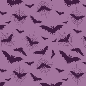 Bat in net on purple