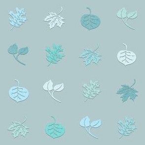 LEAF GRID - PAPER LEAF COLLECTION (GRAY TEAL)