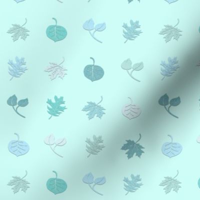 LEAF GRID - PAPER LEAF COLLECTION (PALE AQUA)