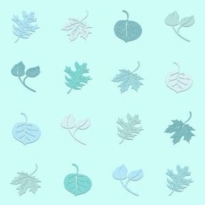 LEAF GRID - PAPER LEAF COLLECTION (PALE AQUA)