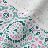 Moroccan tile Bohemian teal and pink