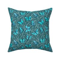 Butterfly Art Nouveau in Turquoise and Teal - small print