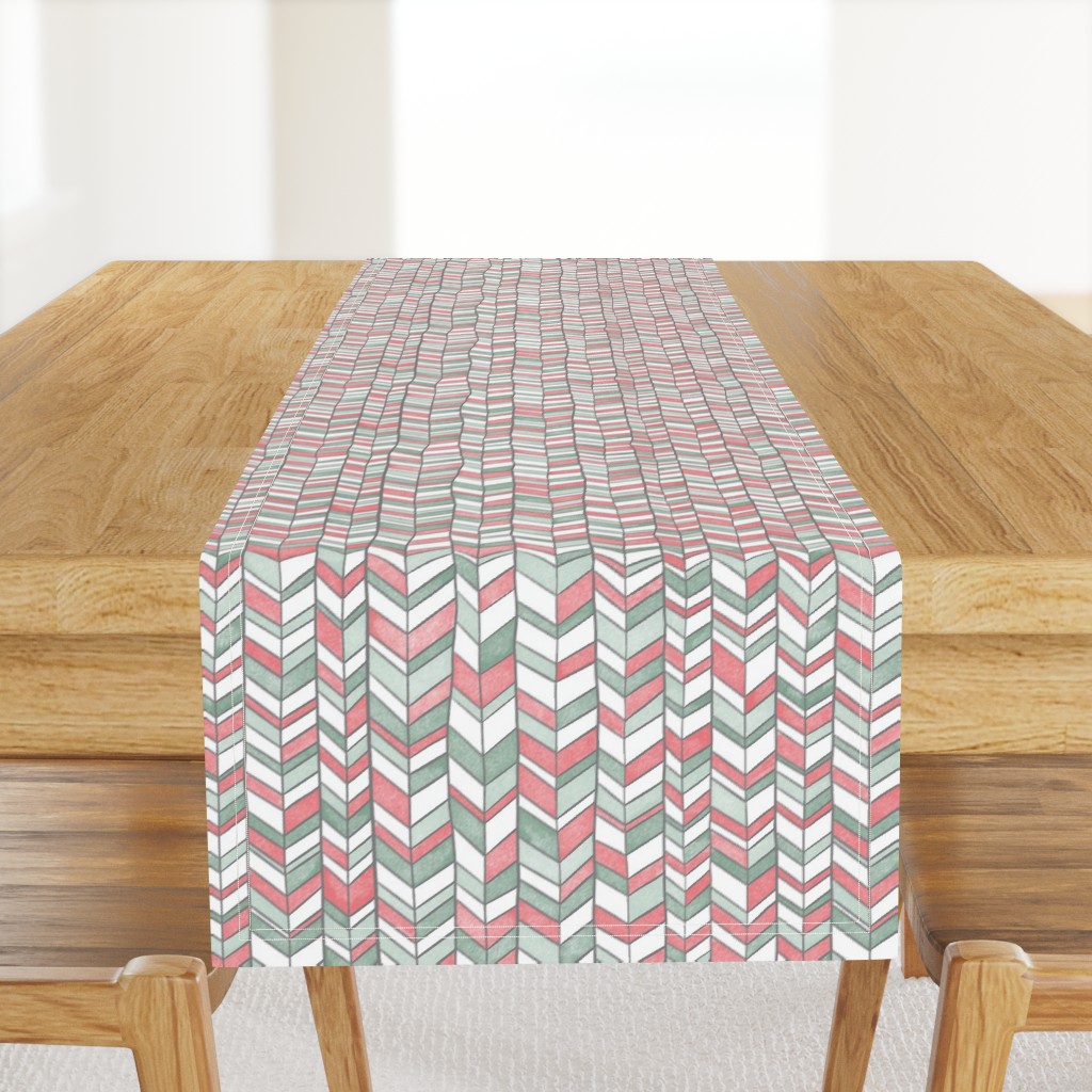 sketchy chevron - pink green