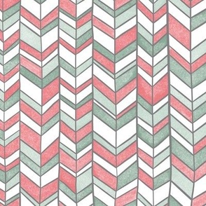 sketchy chevron - pink green