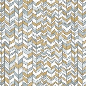 sketchy chevron - silver and gold - small