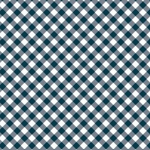  Small Diagonal blue and white buffalo check 