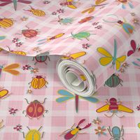 Retro Bug Dance Party - Pink Gingham